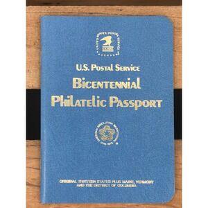 Vintage 1975 USPS Bicentennial Philatelic Passport Blue Collectible Booklet 820‎
